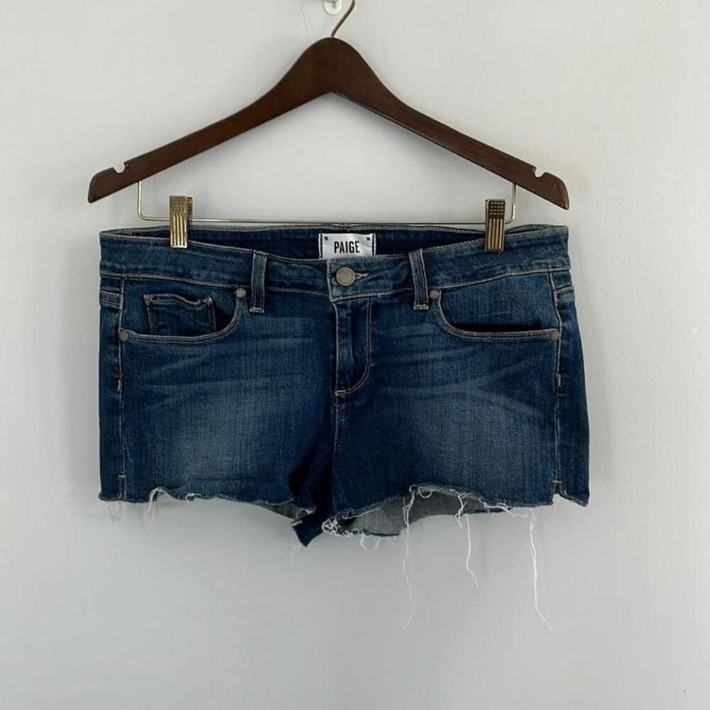 Paige low rise‎ denim shorts hip hugger Francine color